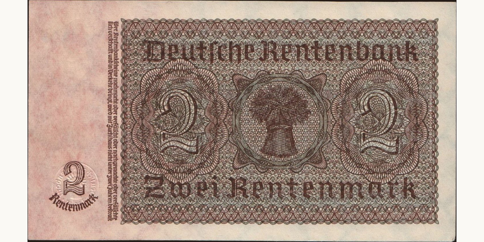 2 mark Germany 1937 — Back side