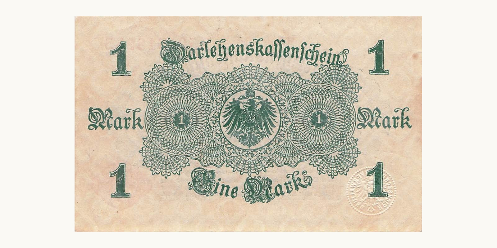 1 Mark Germany 1914 — Back side