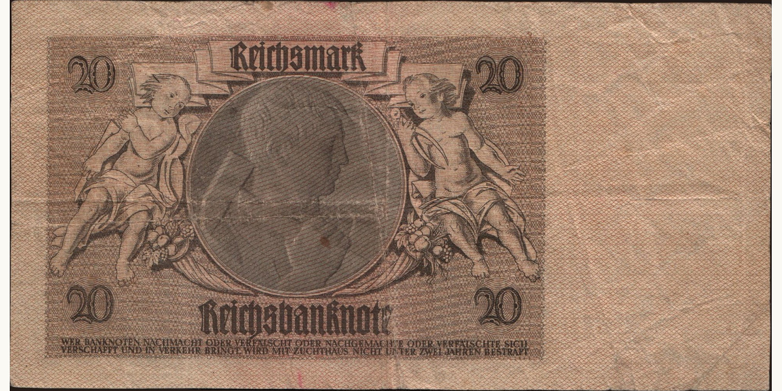 20 mark Германия 1929 — Оборотная сторона