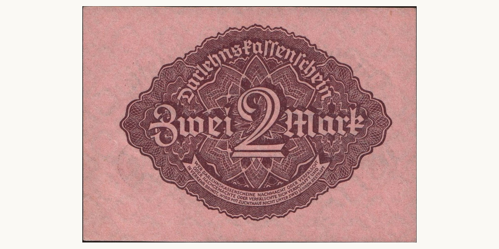 2 mark Germany 1922 — Back side