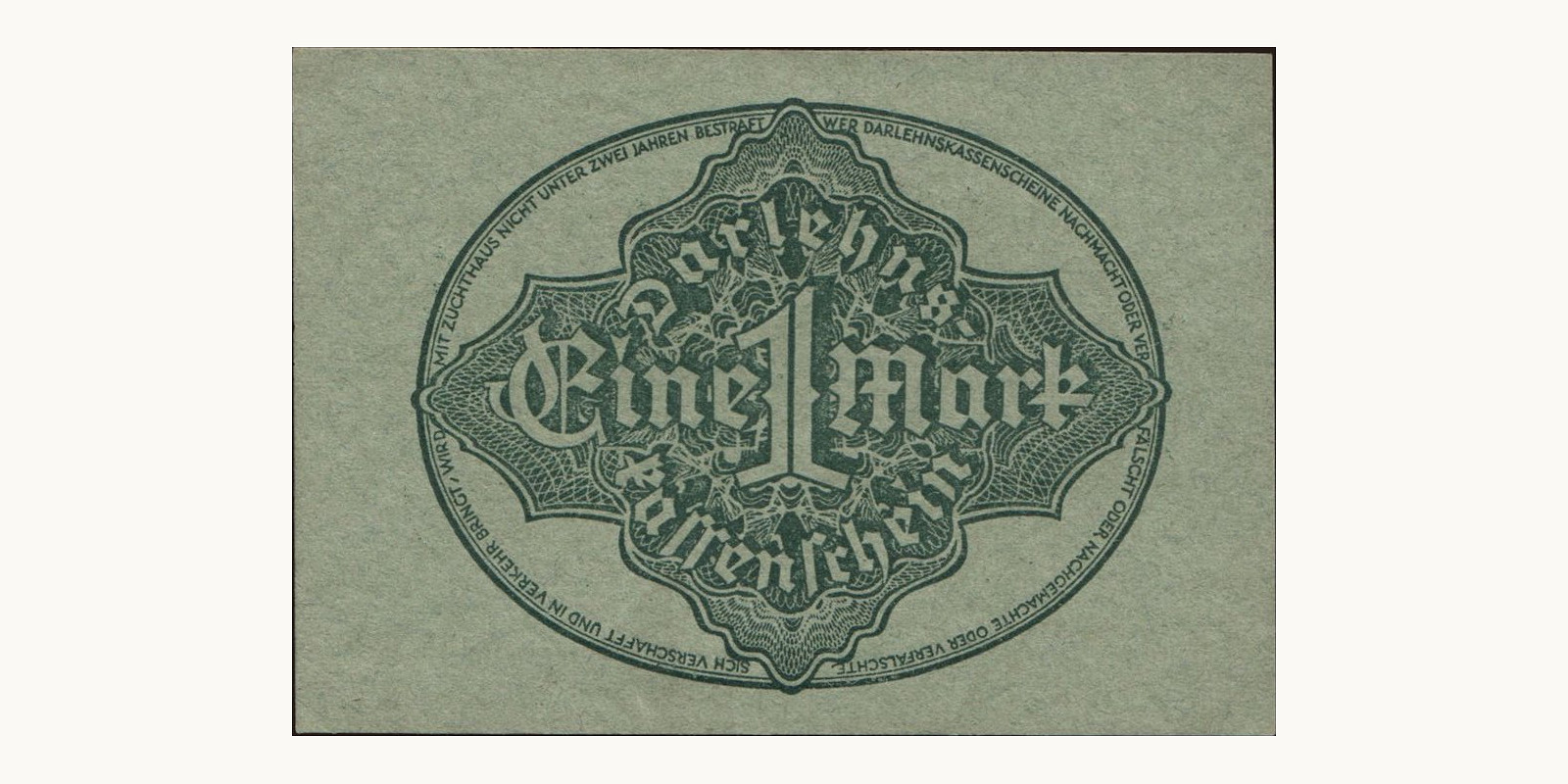 1 mark Germany 1922 — Back side