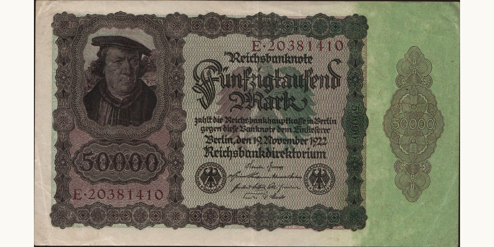 50000 mark Германия 1922 — Лицевая сторона