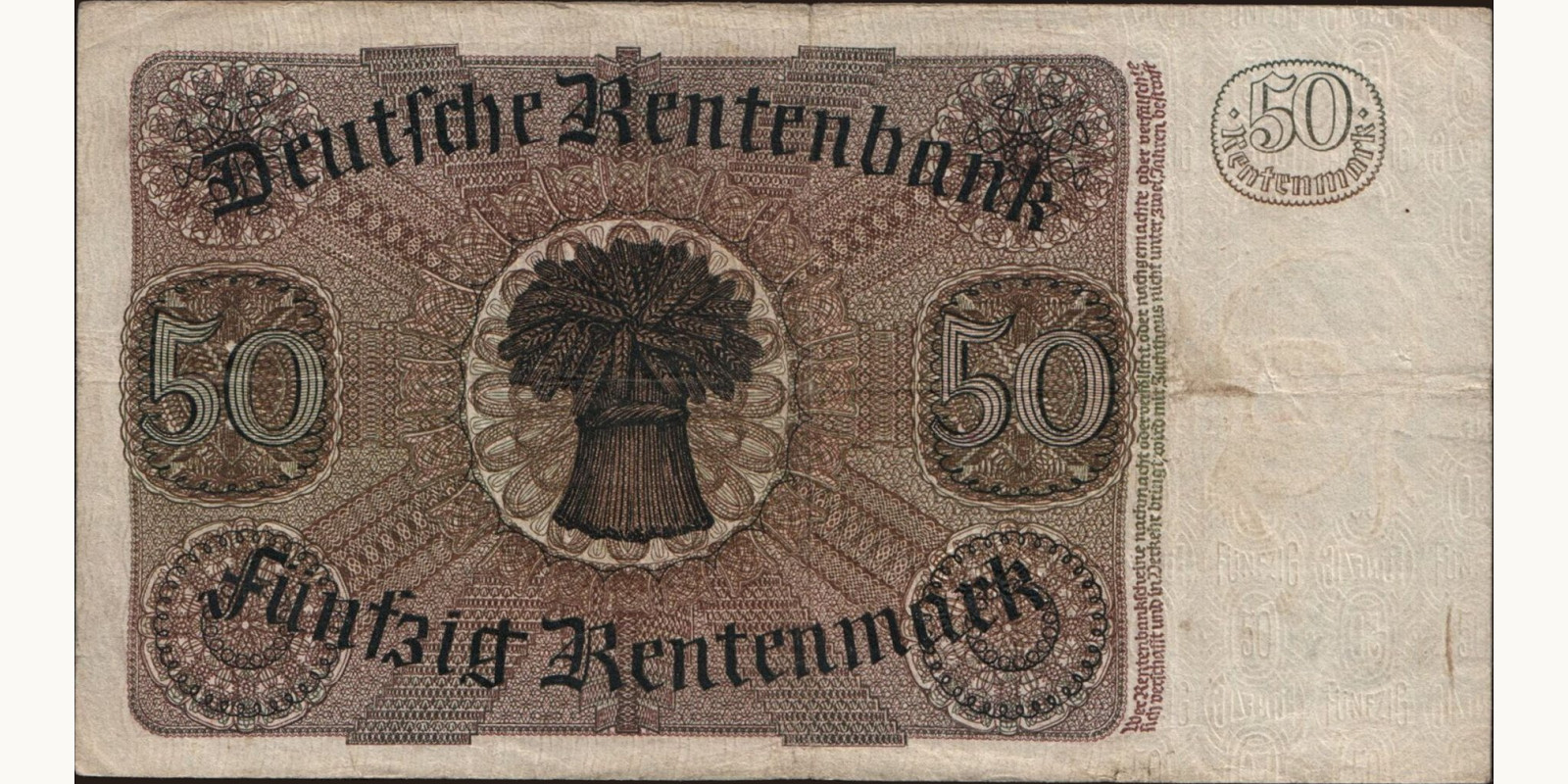 50 mark Germany 1934 — Back side