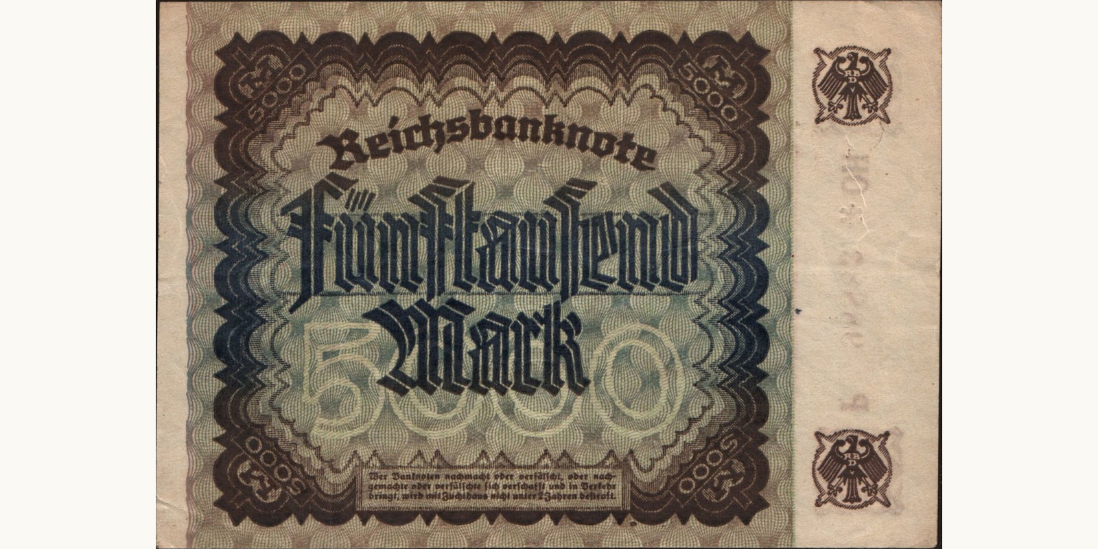 5000 mark Германия 1922 — Оборотная сторона