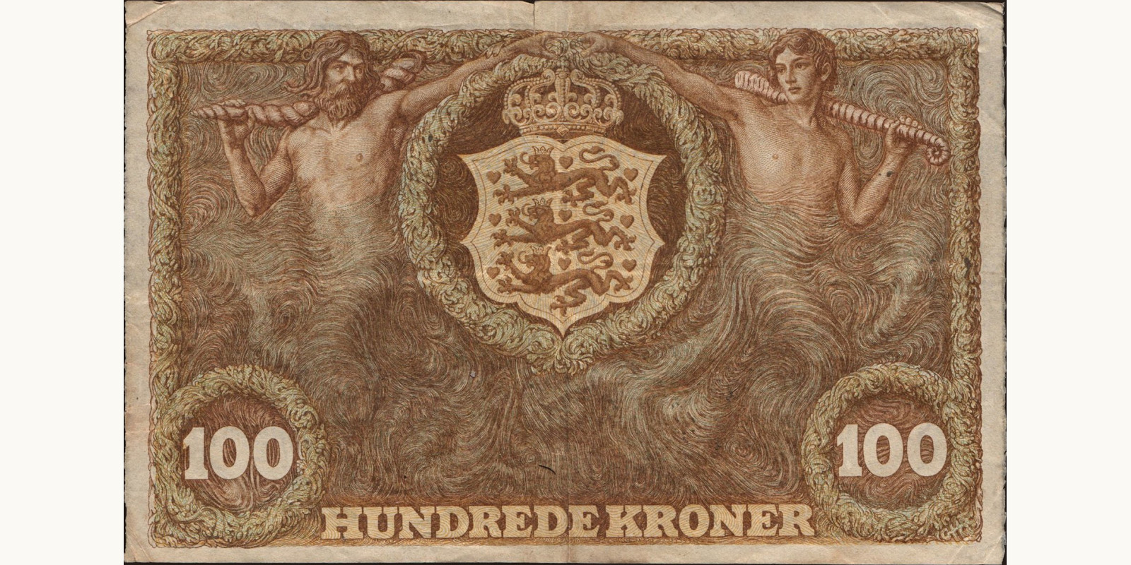 100 krone Дания 1924 — Оборотная сторона