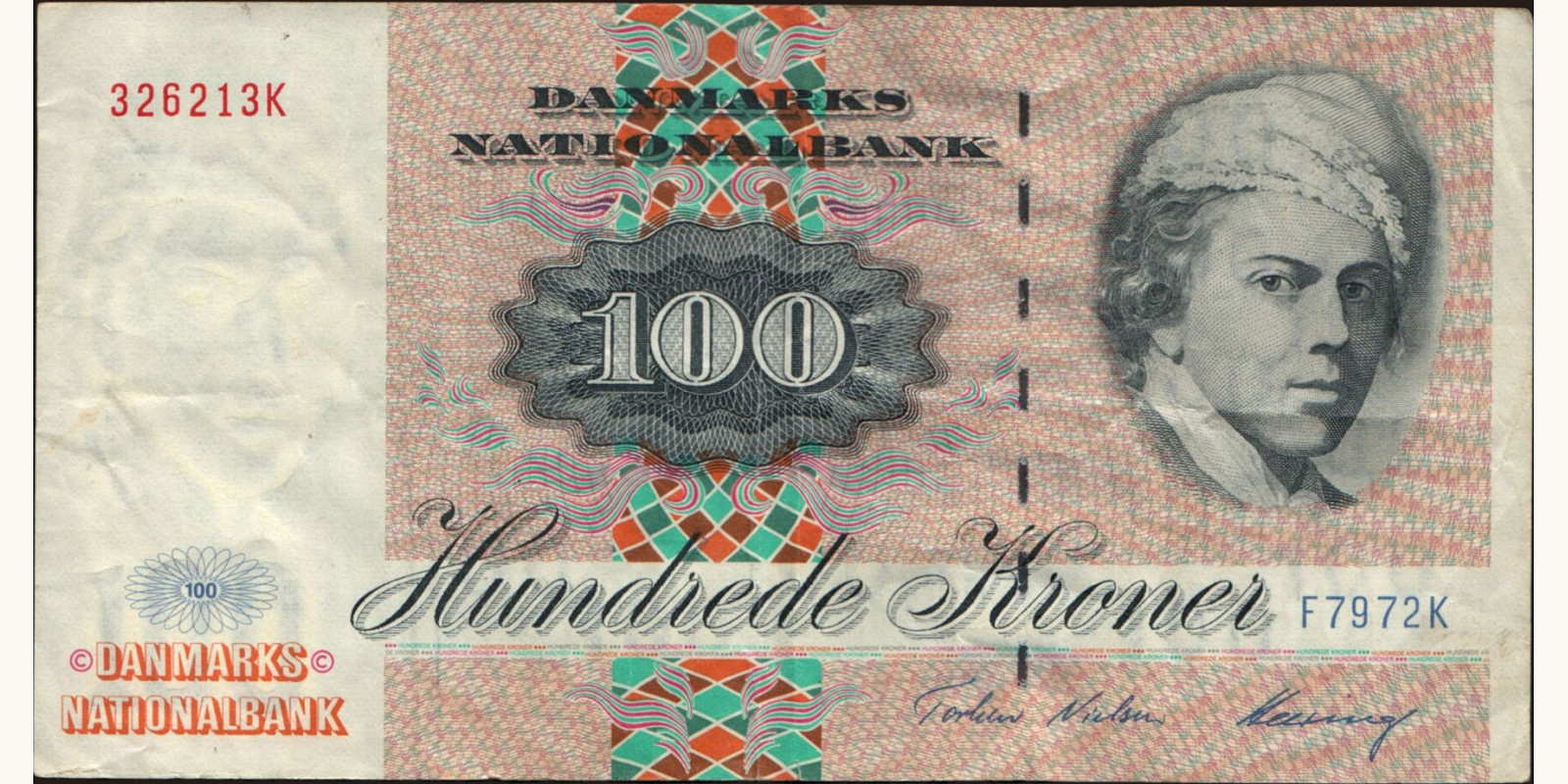 100 krone Denmark 1997 — Front side