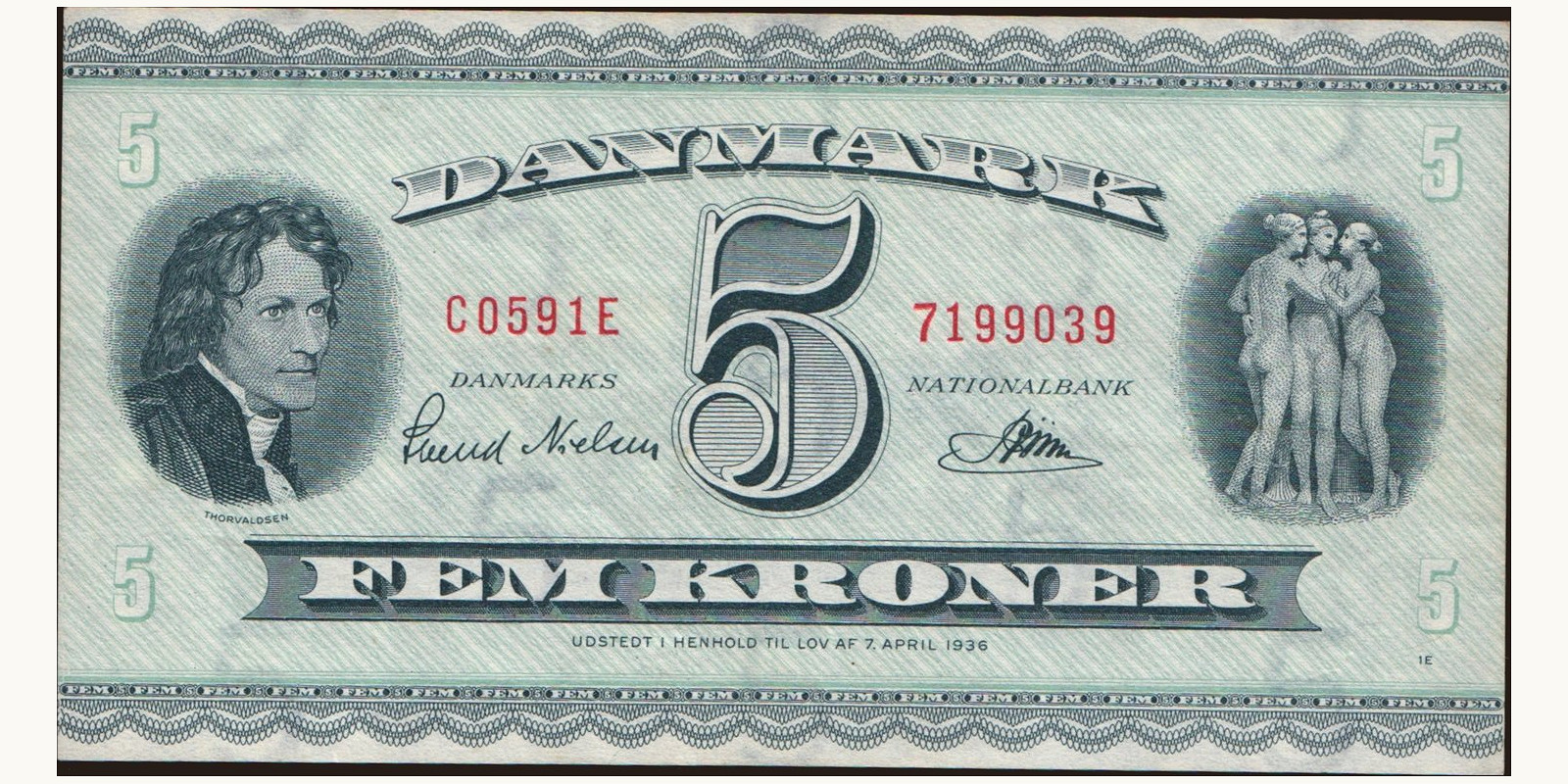 5 krone Denmark 1959 — Front side