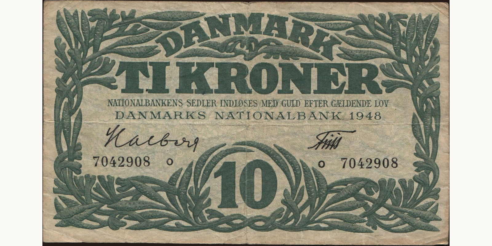 10 krone Дания 1948 — Лицевая сторона