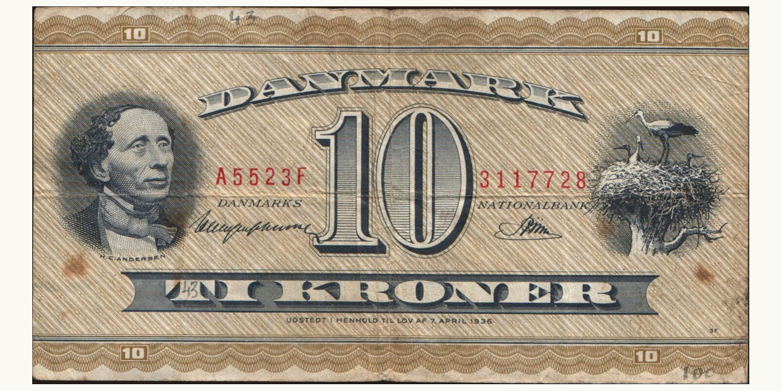 10 krone Дания 1952 — Лицевая сторона