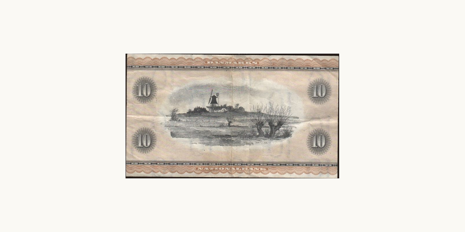 10 krone Denmark 1955 — Back side