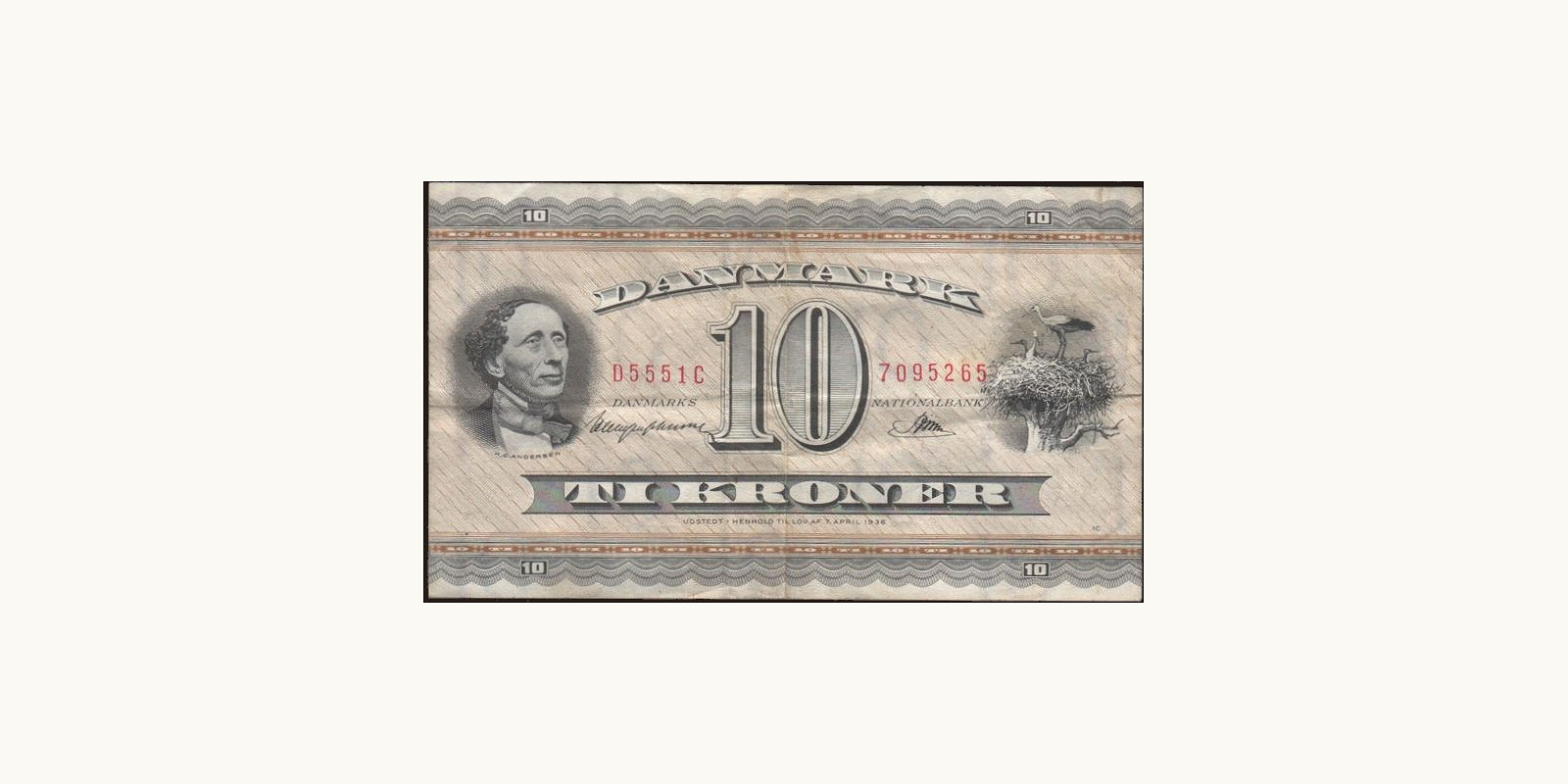 10 krone Denmark 1955 — Front side