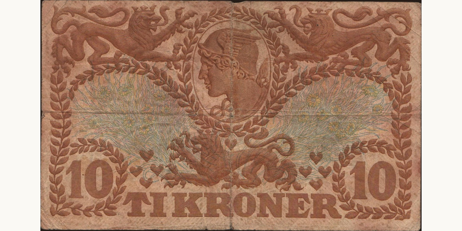 10 krone Denmark 1939 — Back side
