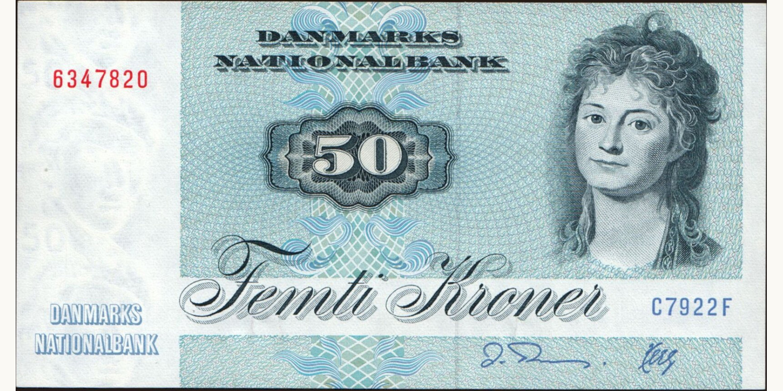 50 krone Denmark 1992 — Front side