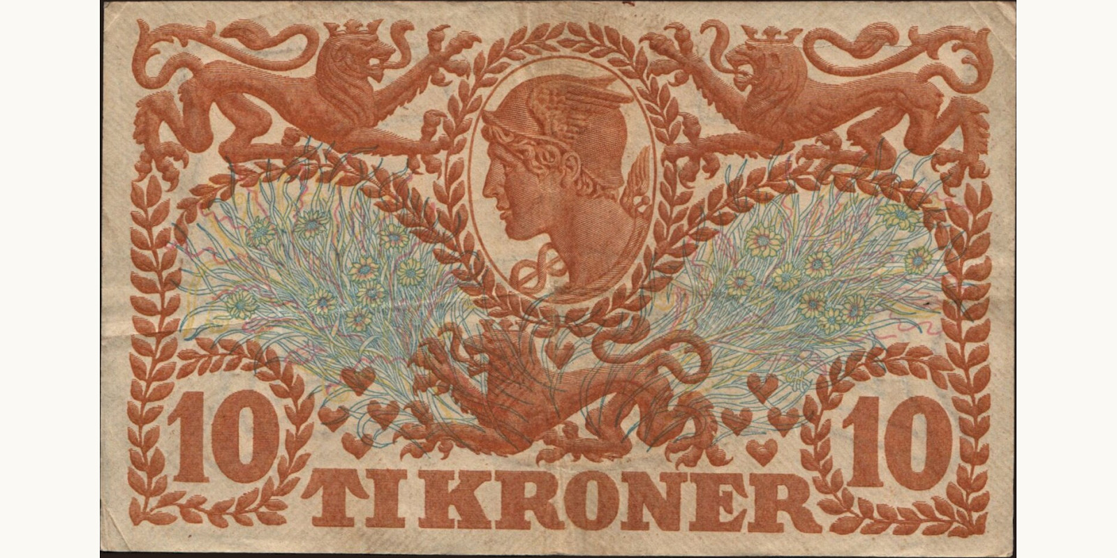 10 krone Denmark 1925 — Back side