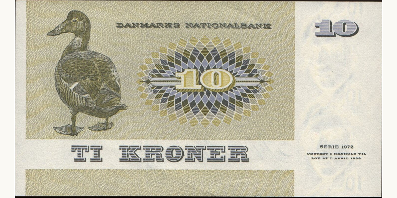 10 krone Дания 1976 — Оборотная сторона