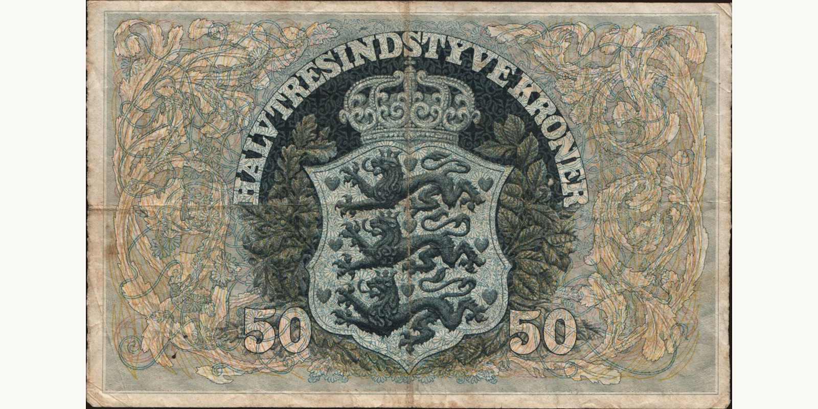 50 krone Дания 1928 — Оборотная сторона