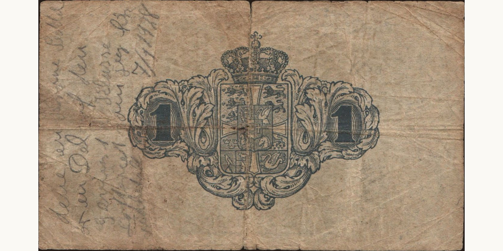1 krone Дания 1921 — Оборотная сторона