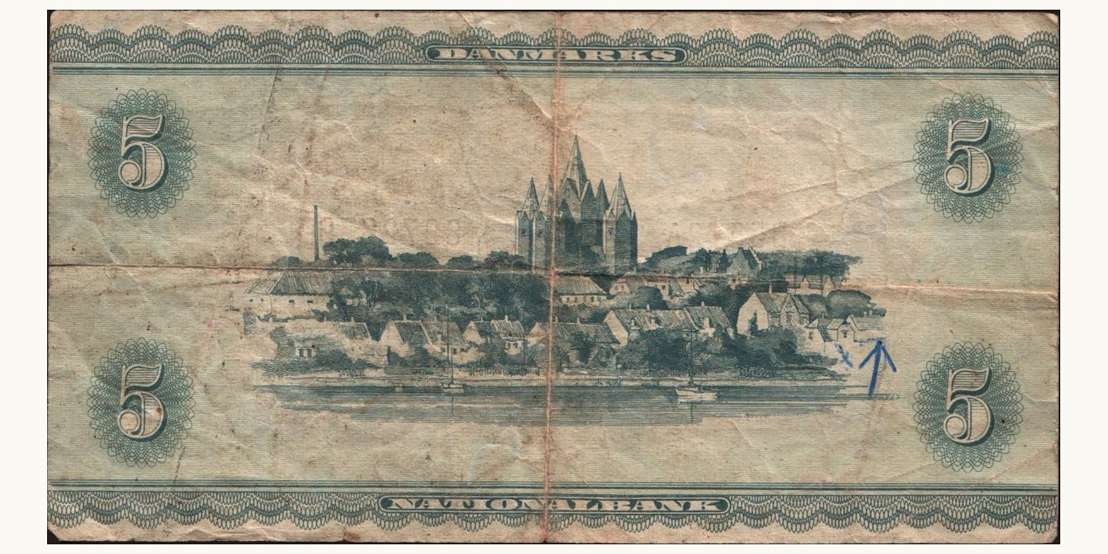 5 krone Дания 1955 — Оборотная сторона