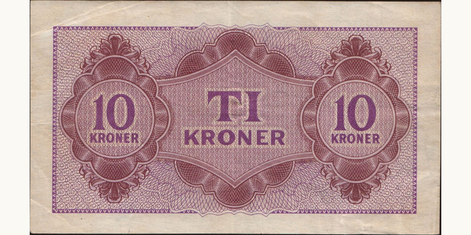 10 krone Denmark 1945 — Back side