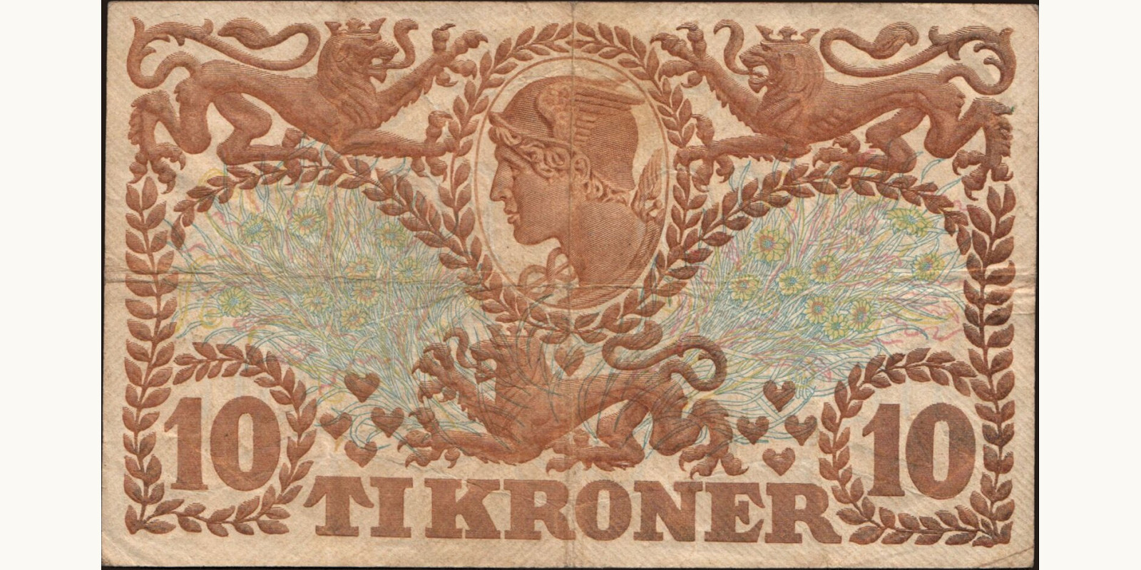 10 krone Denmark 1933 — Back side