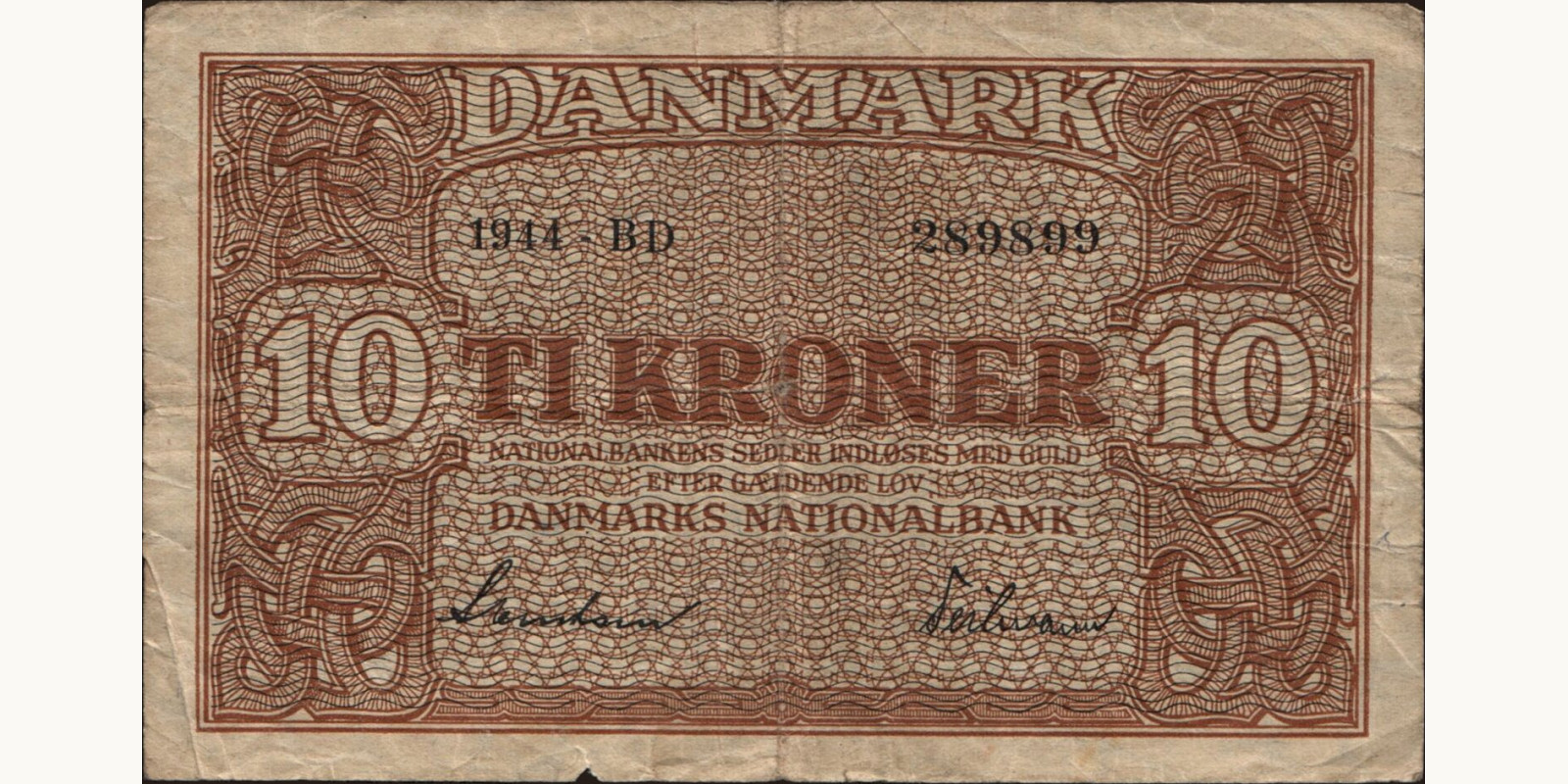 10 krone Дания 1944 — Лицевая сторона