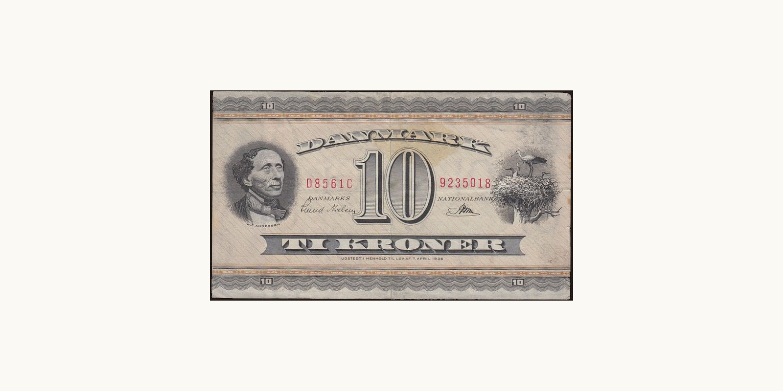 10 krone Дания 1956 — Лицевая сторона