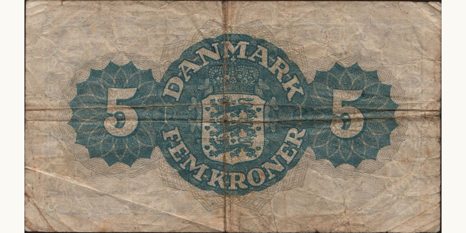 5 krone Denmark 1944 — Back side
