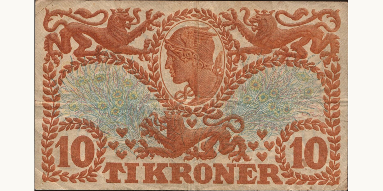 10 krone Denmark 1924 — Back side