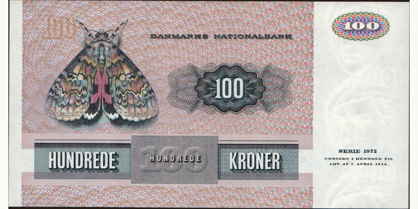 100 krone Denmark 1987 — Back side