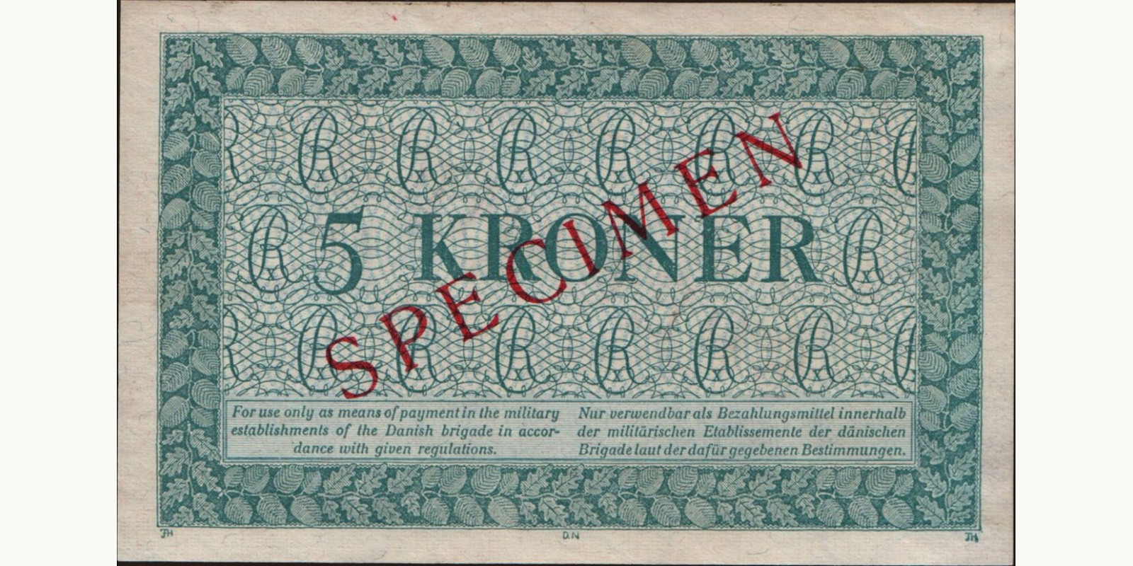 5 ore Denmark 1947 — Back side