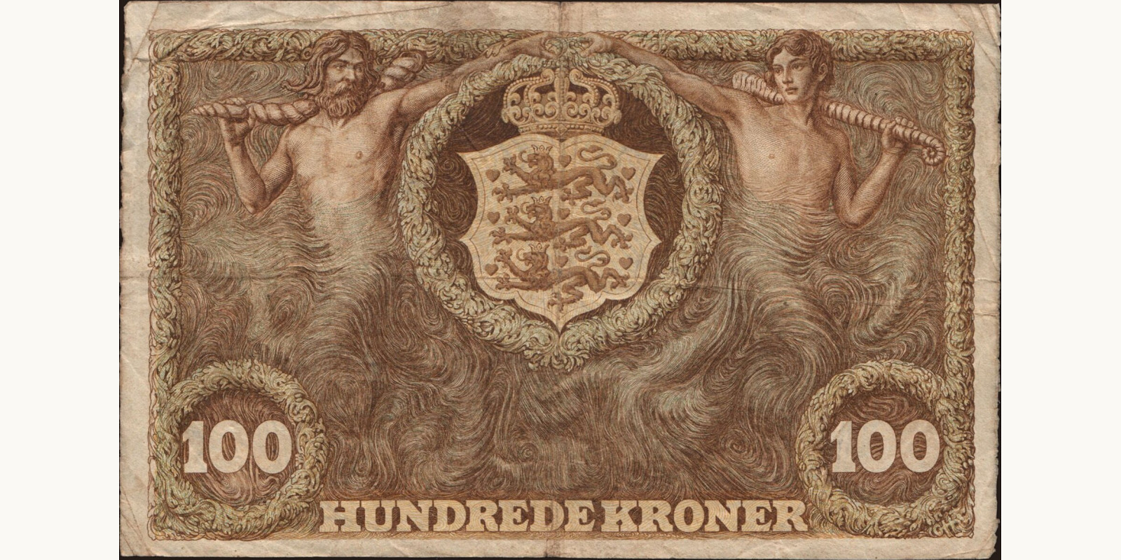 100 krone Denmark 1922 — Back side