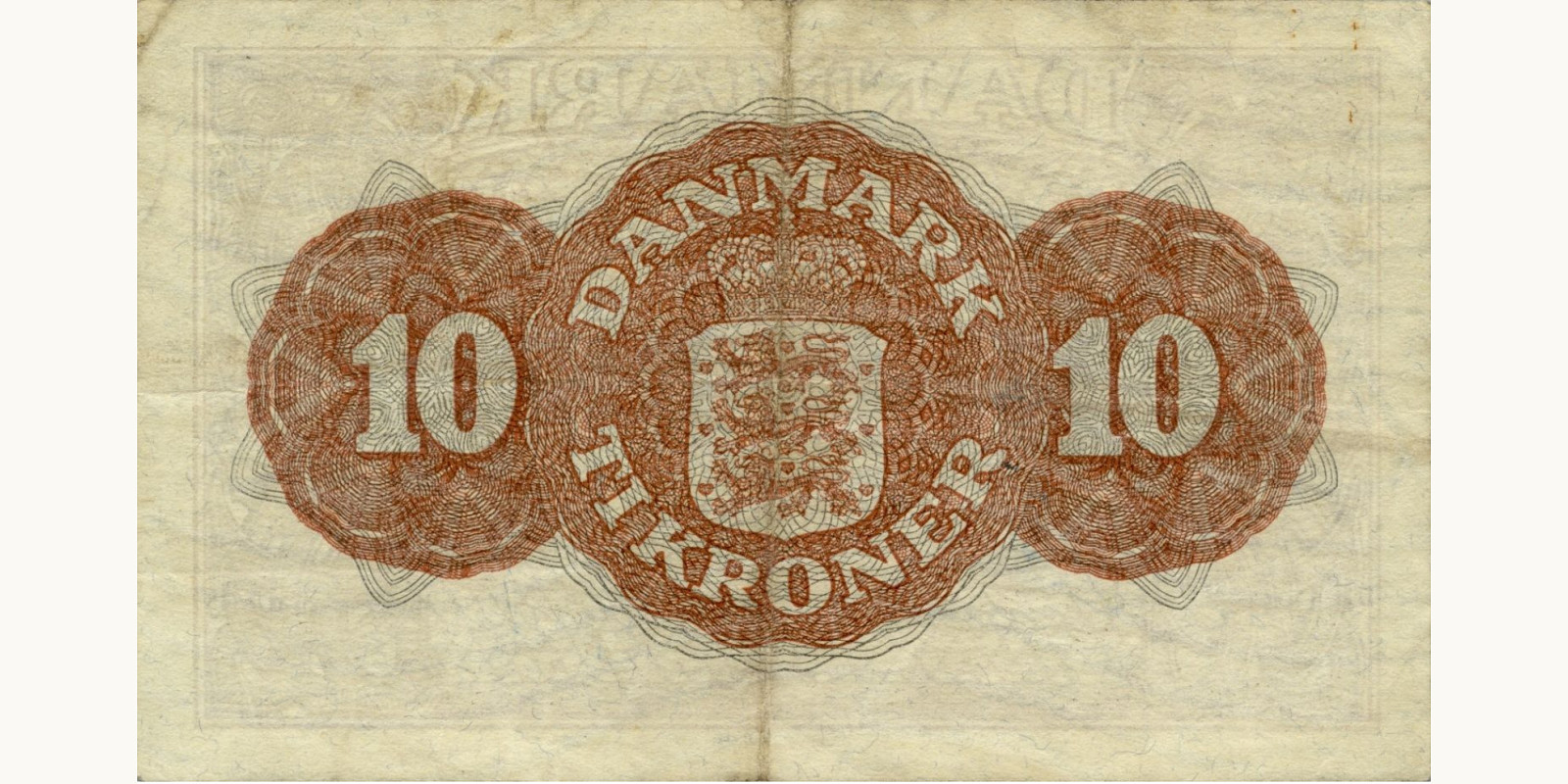 10 kroner Дания 1944 — Оборотная сторона
