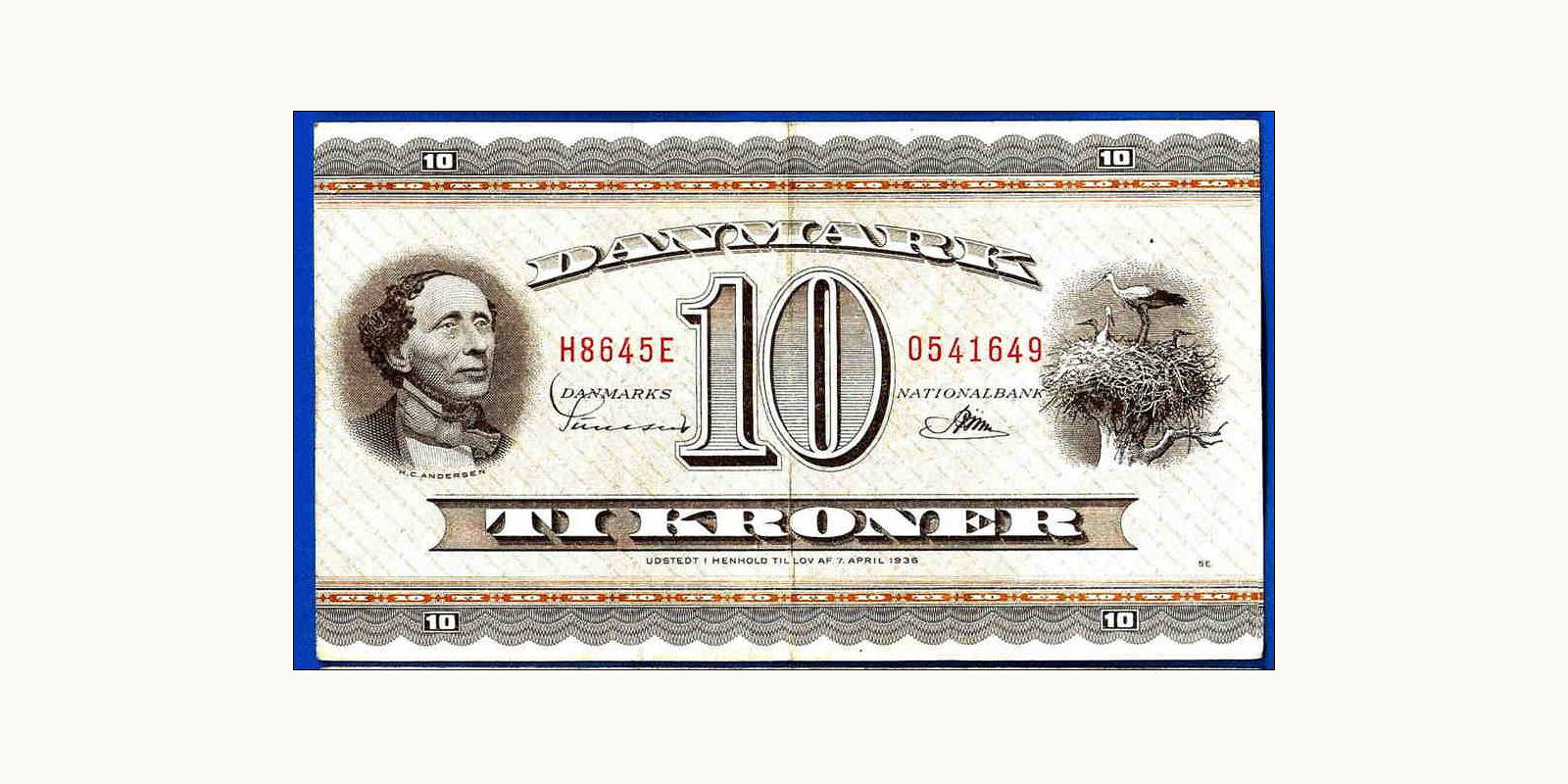 10 kroner Дания 1964 — Оборотная сторона