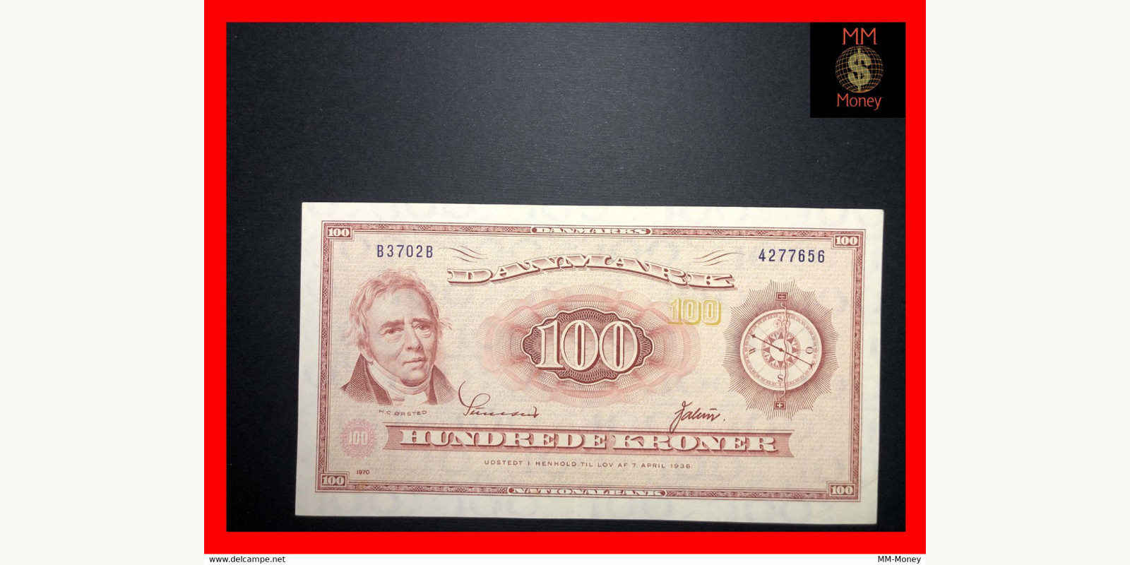 100 kroner Denmark 1970 — Front side