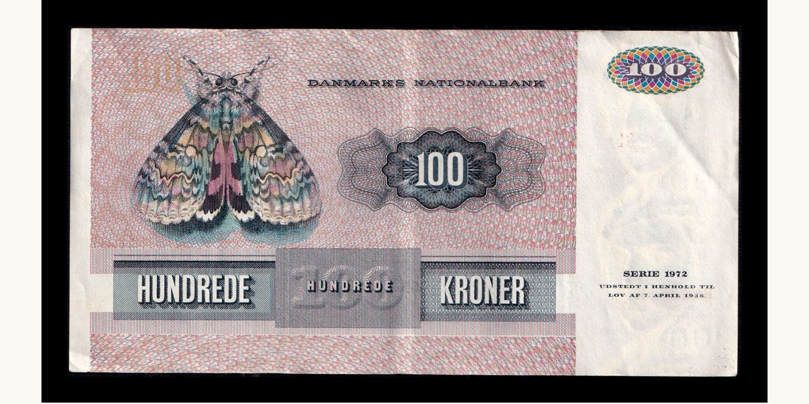 100 kroner Denmark 1975 — Back side