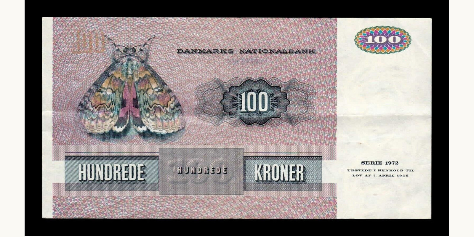 100 kroner Denmark 1984 — Back side