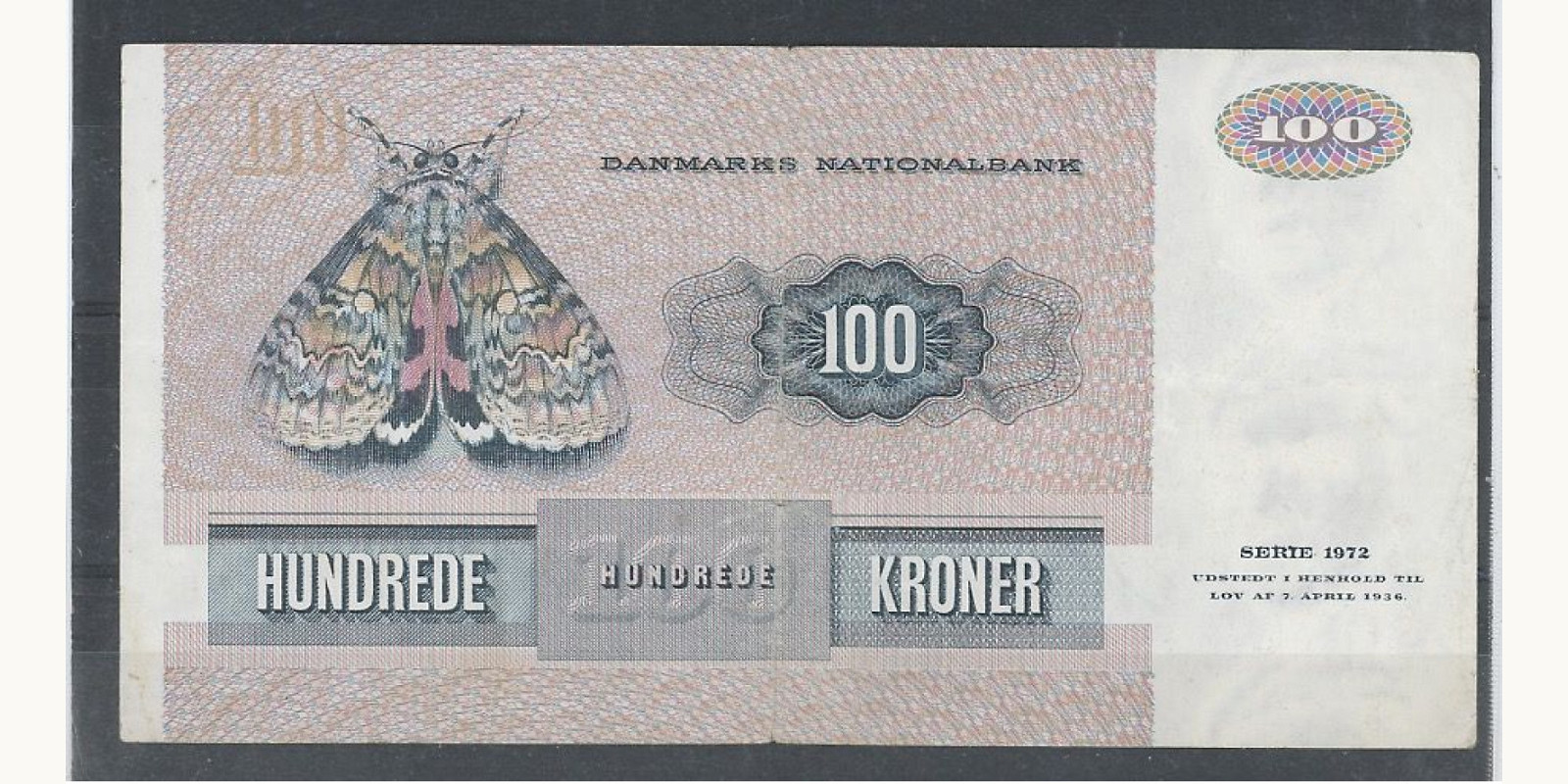 100 kroner Дания 1986 — Оборотная сторона