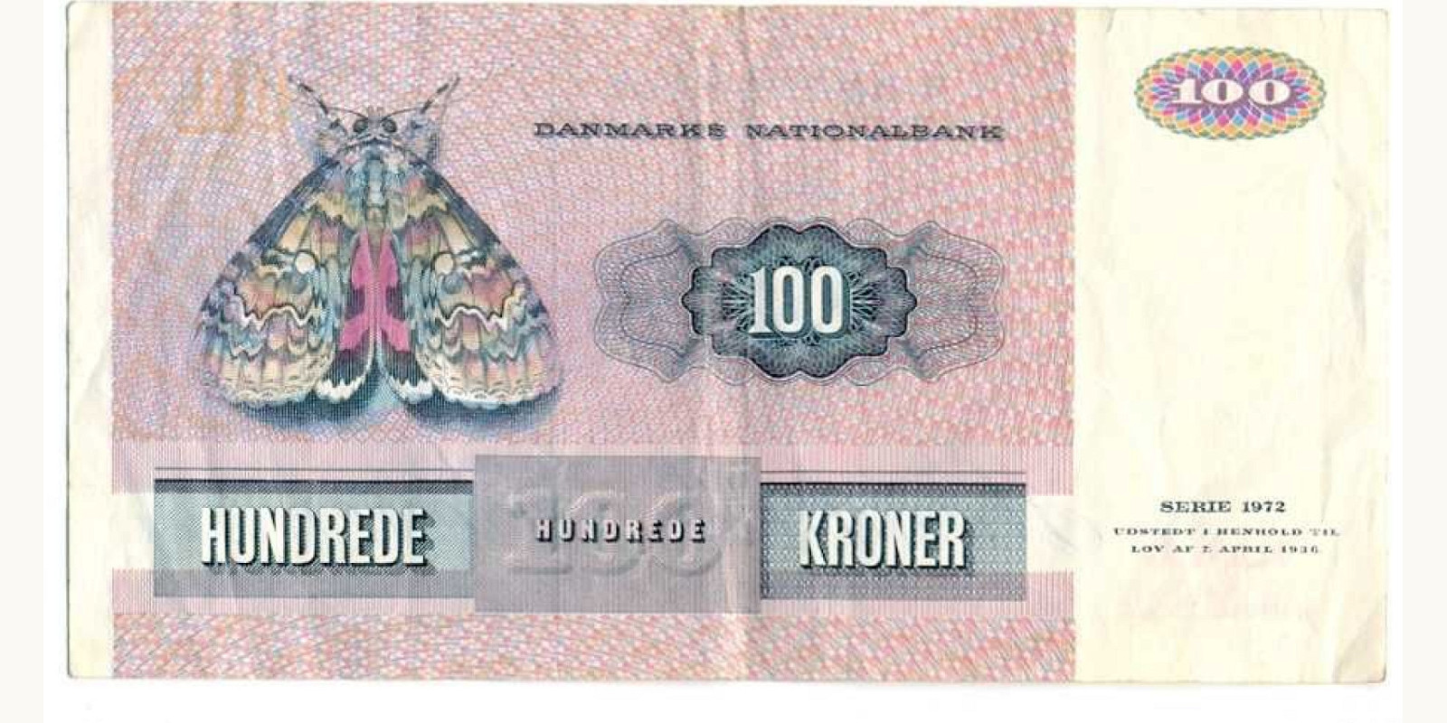 100 kroner Denmark 1988 — Back side