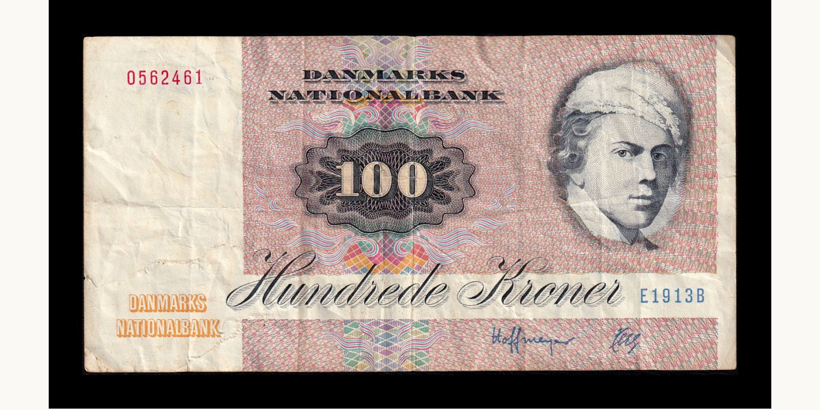 100 kroner Дания 1991 — Лицевая сторона
