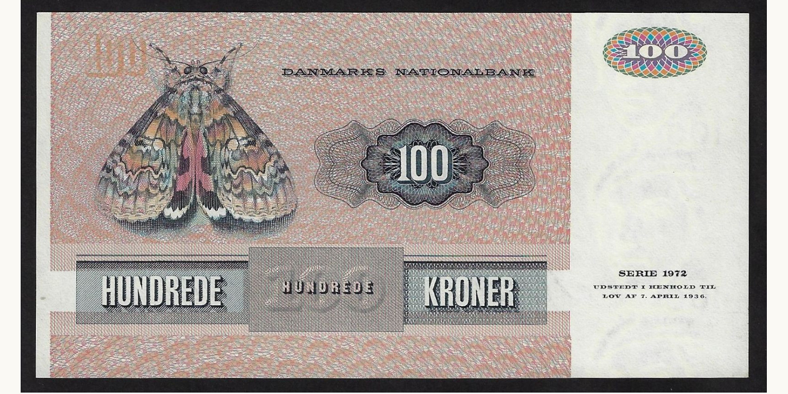100 kroner Дания 1993 — Оборотная сторона