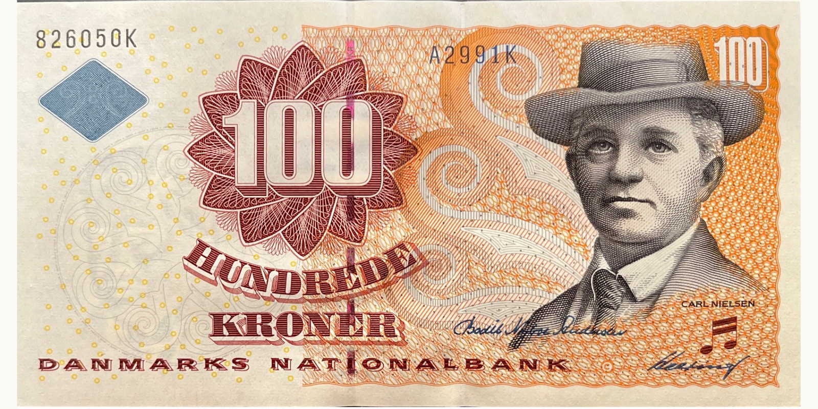 100 kroner Дания 1999 — Лицевая сторона