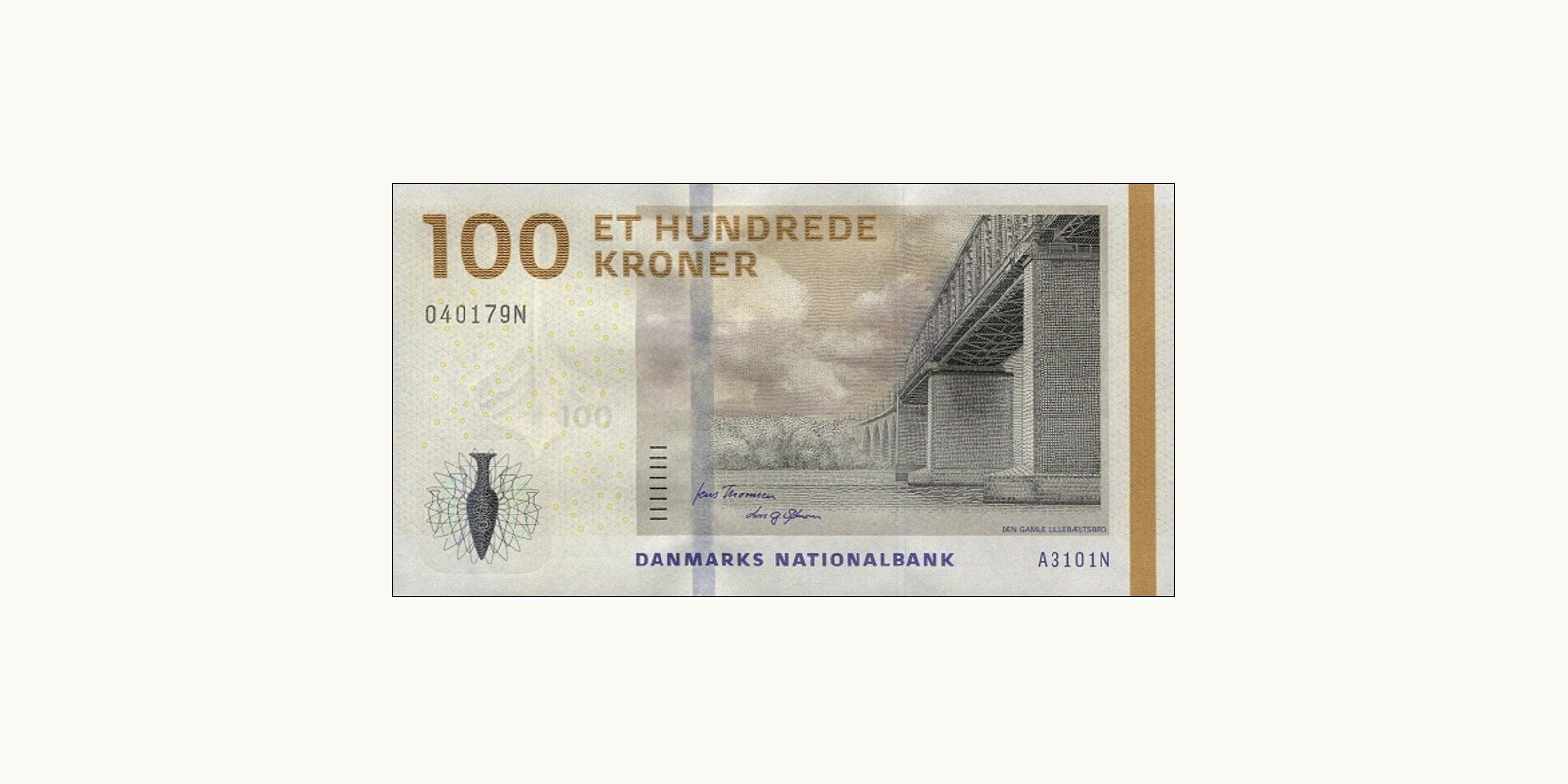 100 kroner Denmark 2010 — Front side
