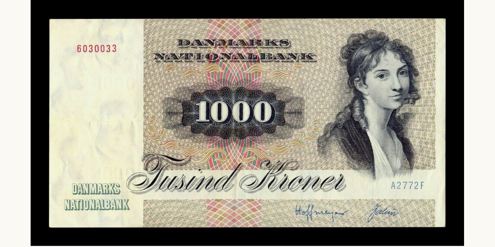 1000 kroner Denmark 1977 — Front side