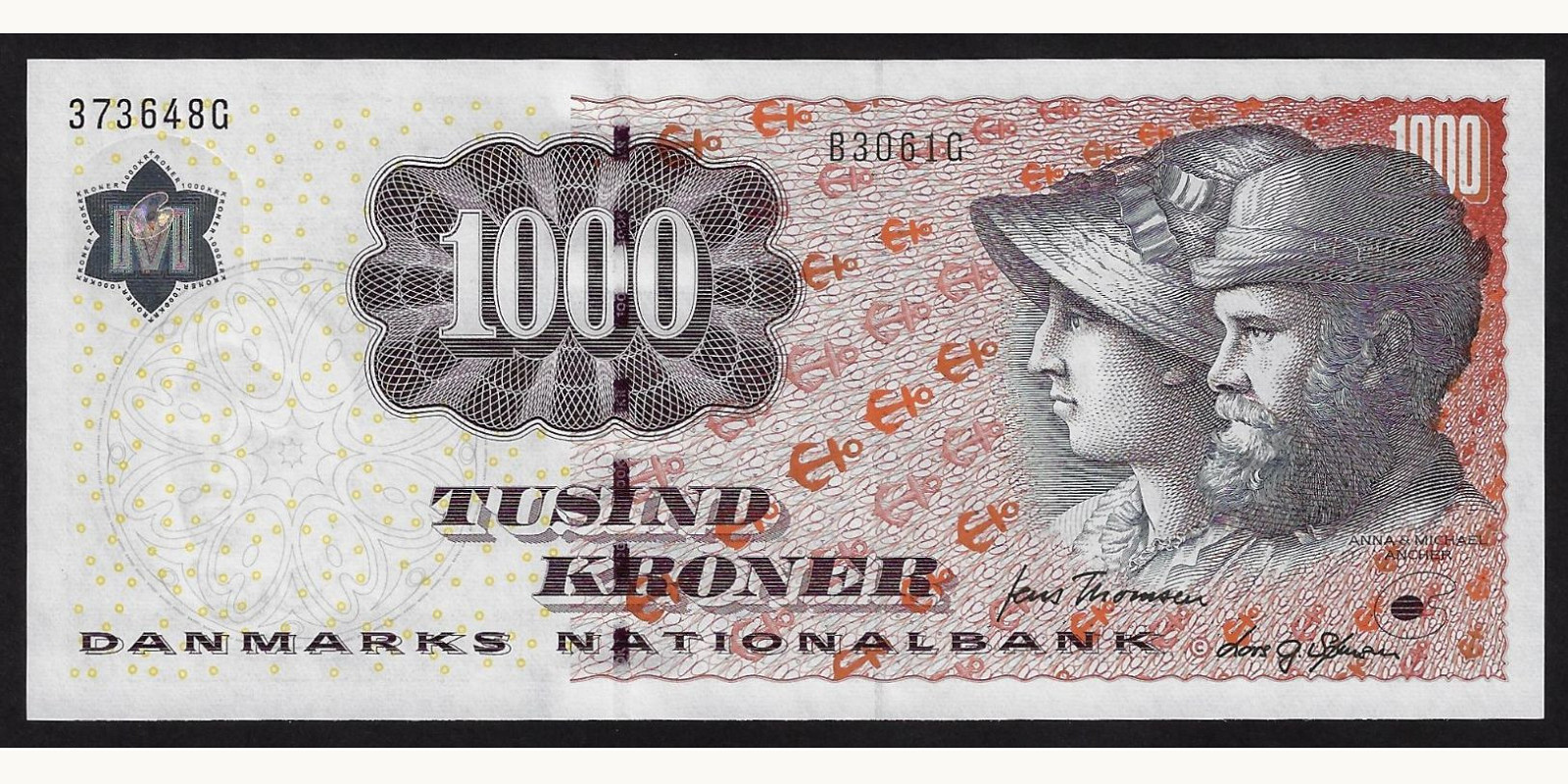1000 kroner Дания 2006 — Лицевая сторона