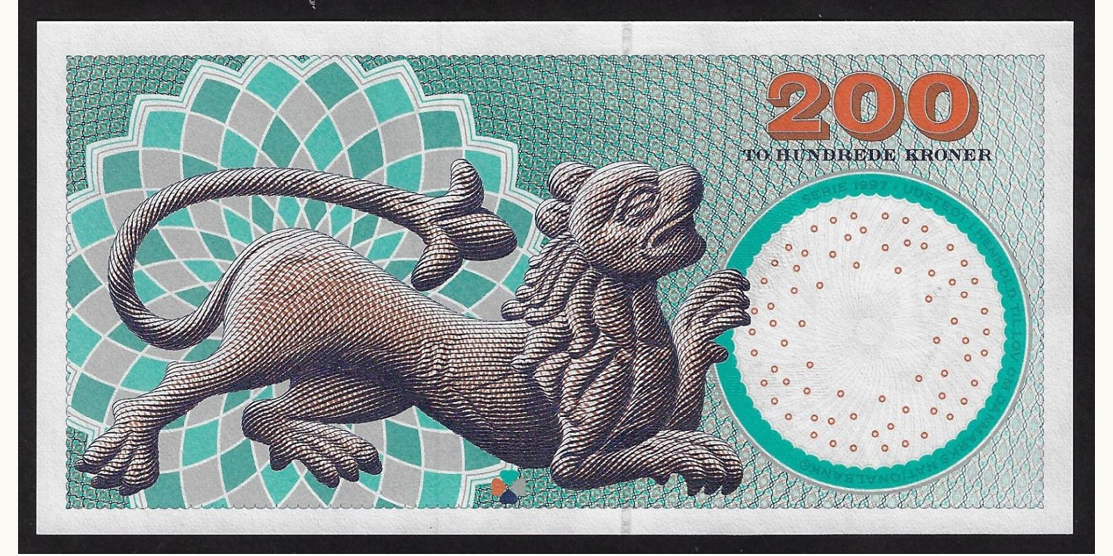 200 kroner Дания 2008 — Оборотная сторона
