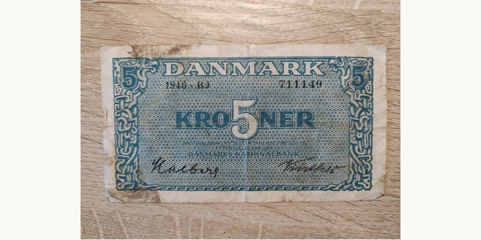 5 kroner Дания 1946 — Лицевая сторона