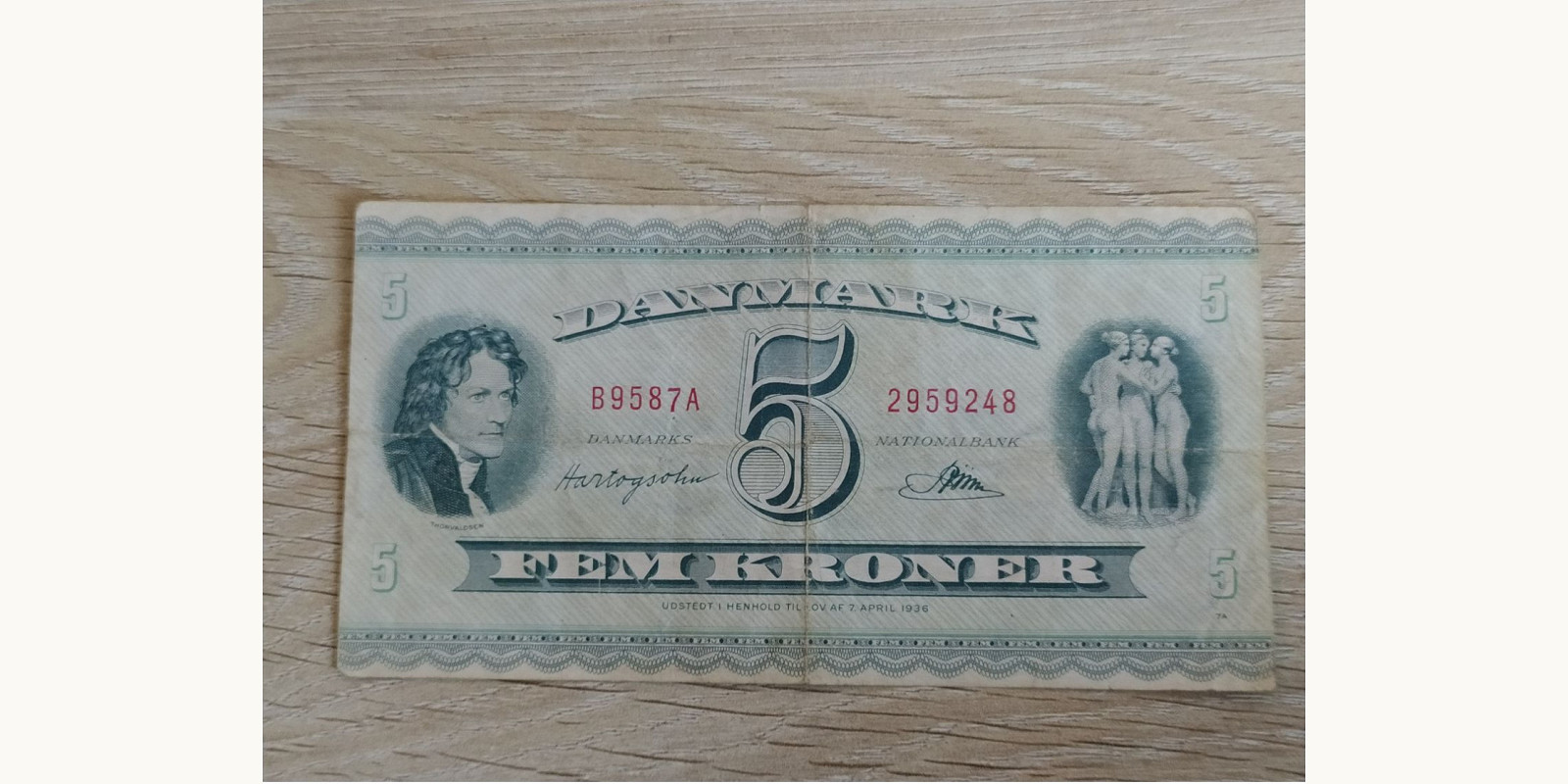5 kroner Дания 1958 — Лицевая сторона