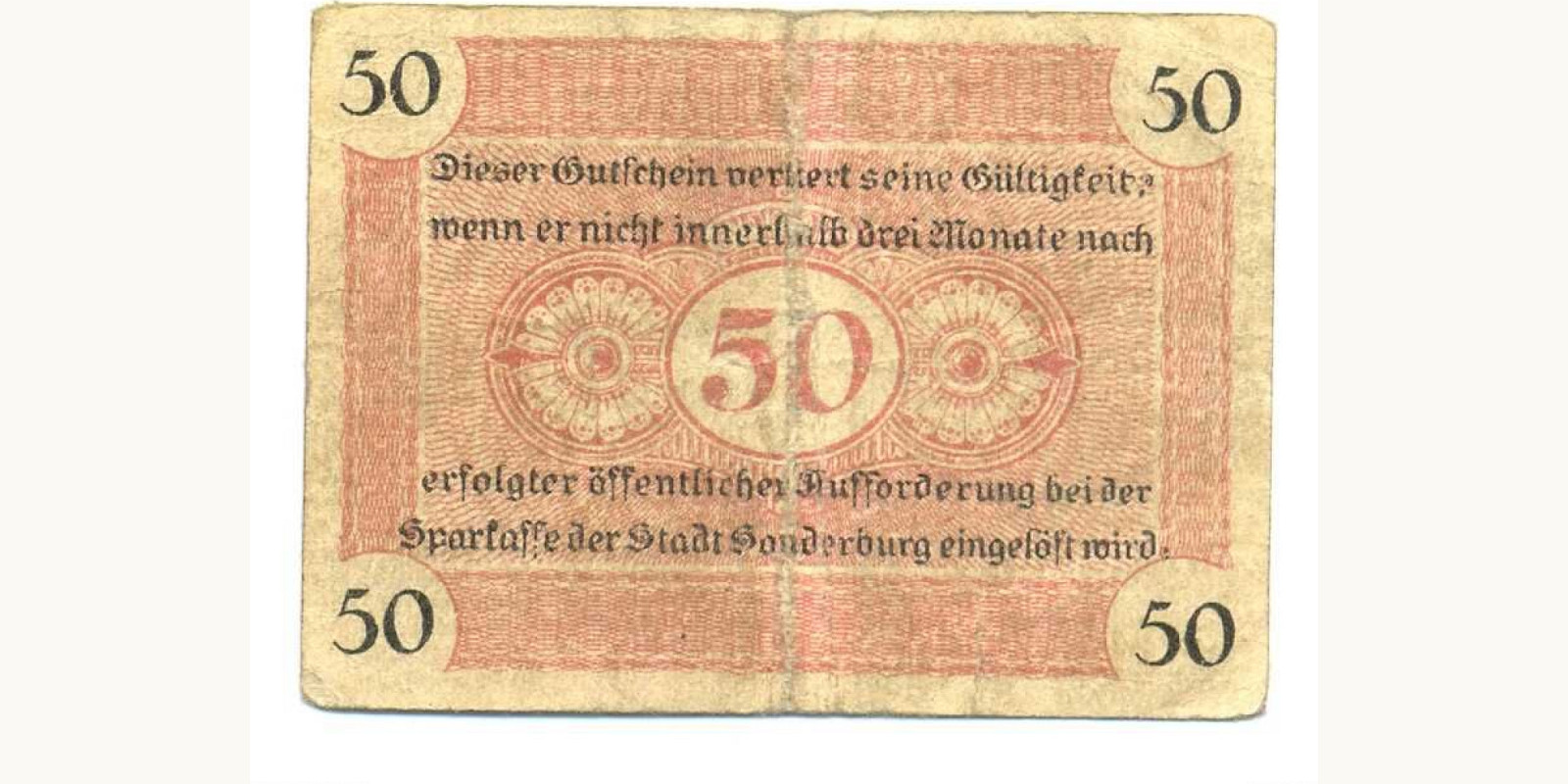 50 kroner Denmark 1917 — Back side