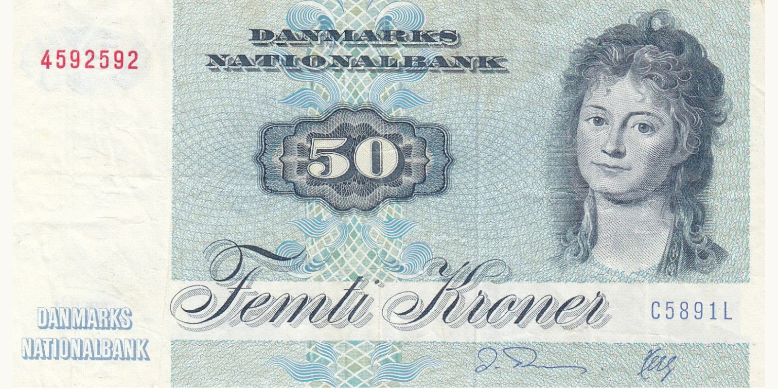 50 kroner Denmark 1989 — Front side