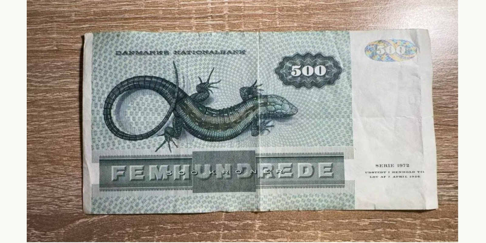 500 kroner Дания 1972 — Оборотная сторона